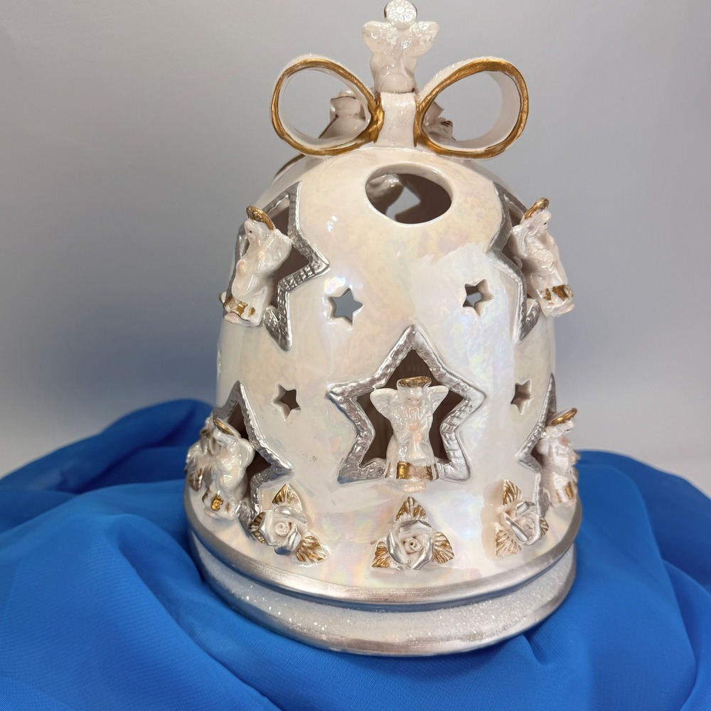 Cracker Barrel Vintage Pearlized Porcelain Christmas Nativity Bell - Picture 10 of 13